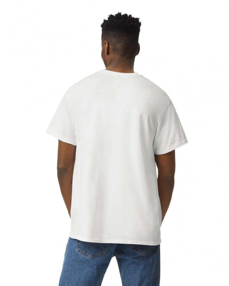 White Gildan 2000 Men's T-Shirts | UIKX41650