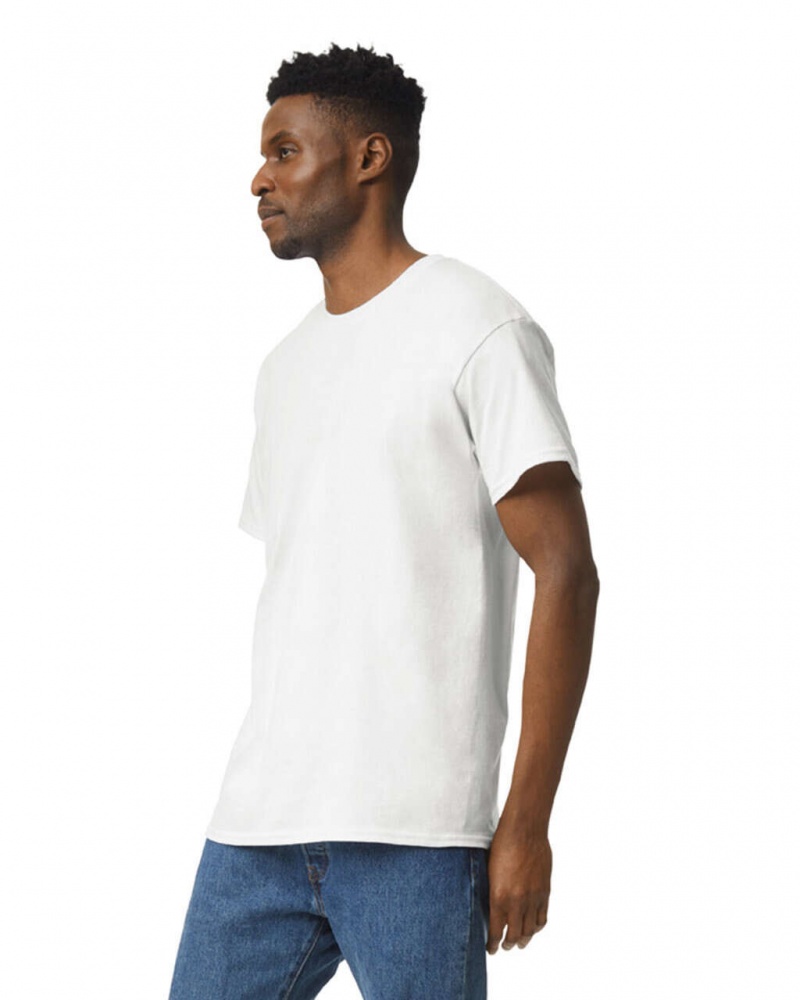 White Gildan 2000 Men's T-Shirts | UIKX41650