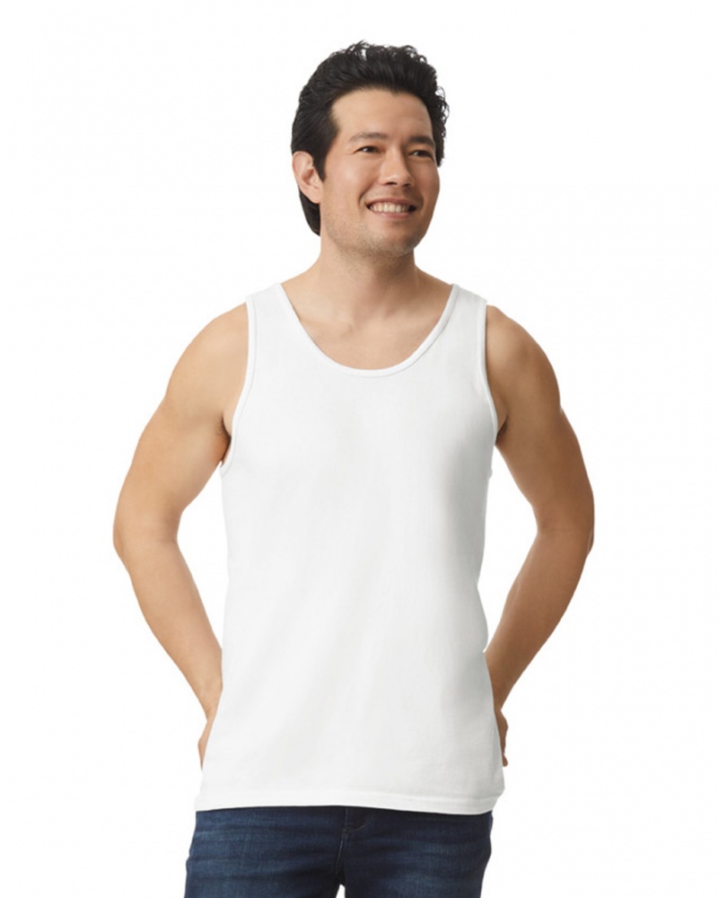 White Gildan 2200 Men\'s Tanks | RVWF62713