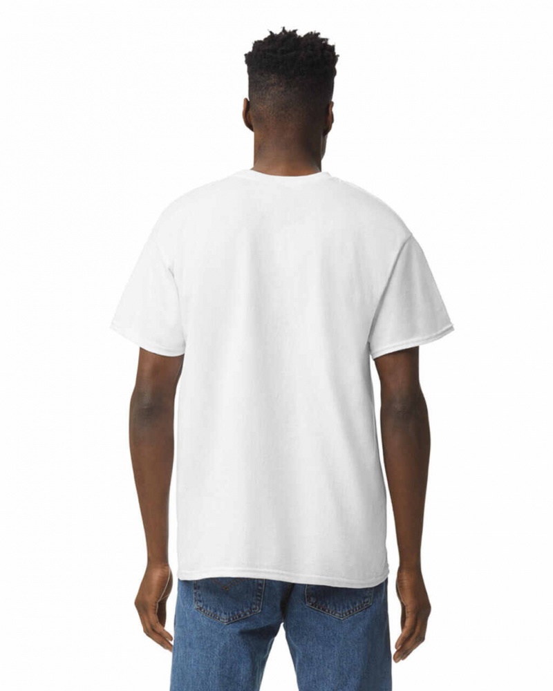 White Gildan 5000 Men's T-Shirts | UKTR73405