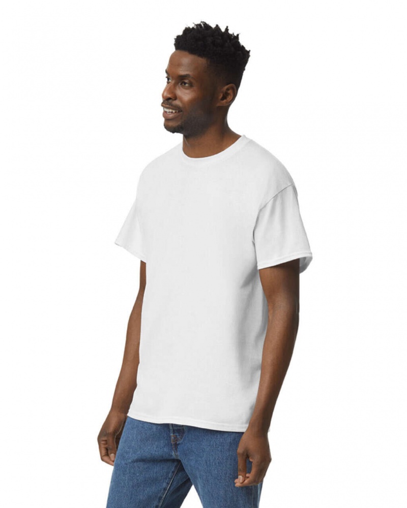 White Gildan 5000 Men's T-Shirts | UKTR73405