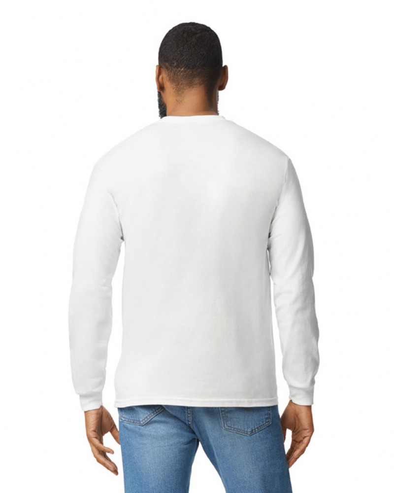 White Gildan 5400 Long Sleeve Men's T-Shirts | RUJP29658