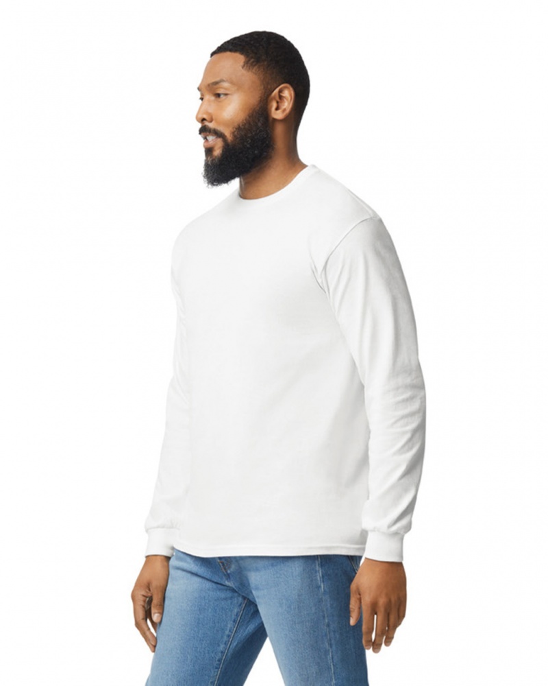 White Gildan 5400 Long Sleeve Men's T-Shirts | RUJP29658