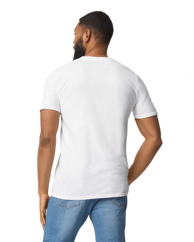 White Gildan 980 Men's T-Shirts | MZDK53072