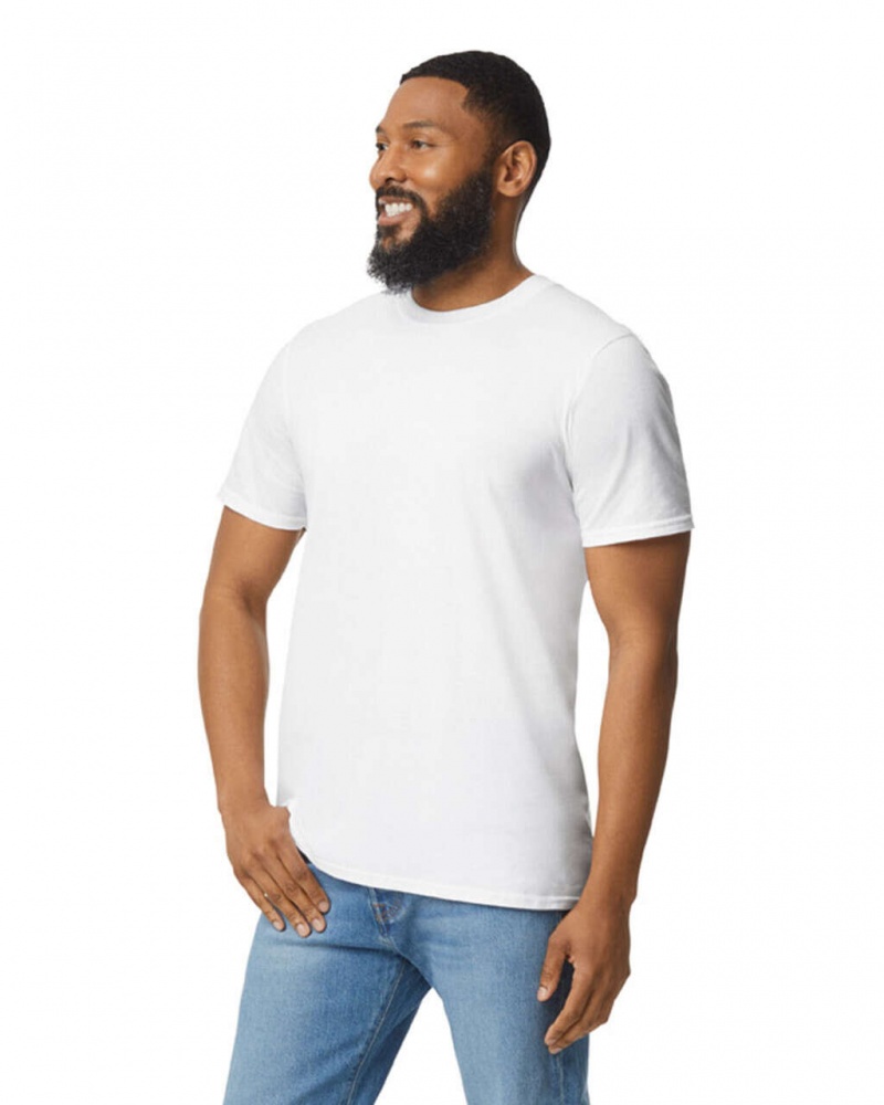 White Gildan 980 Men's T-Shirts | MZDK53072