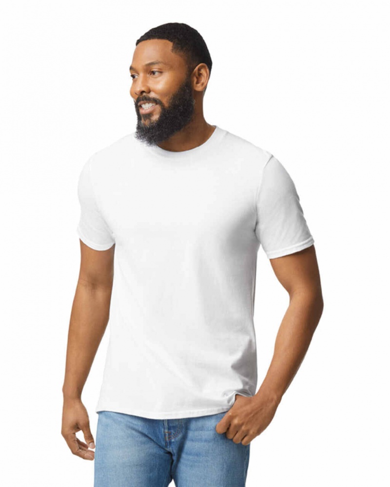 White Gildan 980 Men's T-Shirts | MZDK53072