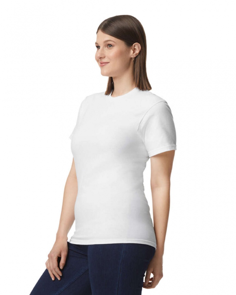 White Gildan H000 Women's T-Shirts | TSQY42736