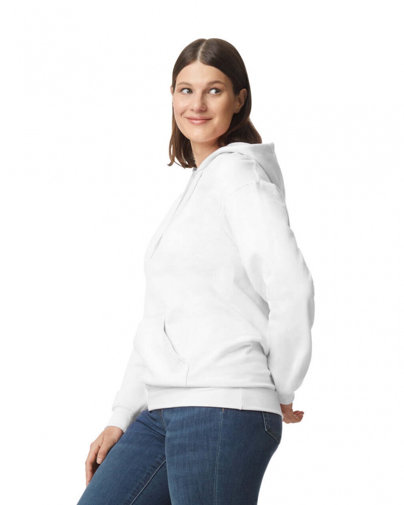 White Gildan SF500 Midweight Fleece Women's Hoodie | PAQD24603